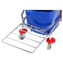 Тележка уборочная OfficeClean Professional 2 секции, 15л, отжим, корзина, держ. д/мусор. мешка - фото 4