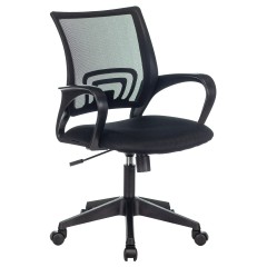 Кресло оператора Бюрократ CH-695N/BLACK, PL, спинка сетка черная TW-01, сиденье ткань черная TW-11, механизм качания (до 150кг)