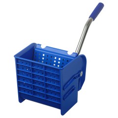 Тележка уборочная-ведро OfficeClean Professional, 2 секции, 20л, прямоугол., механич. отжим, синяя - фото 6