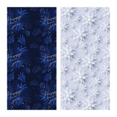 Упаковочная бумага глянц. 70*100см, MESHU "Snowfall", 80г/м2, ассорти 2 дизайна