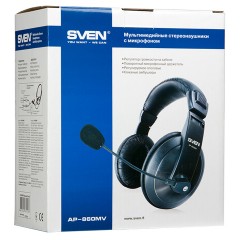 Наушники с микрофоном Sven AP-860MV (с регулятором громкости), 2м, красный, черный Наушники с микрофоном Sven AP-860MV (с регулятором громкости), 2м, красный, черный - фото 2