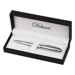 Ручка шариковая Delucci "Vetro" синяя, 1,0мм, корпус матовое серебро, поворотн., подарочная упаковка Ручка шариковая Delucci "Vetro" синяя, 1,0мм, корпус матовое серебро, поворотн., подарочная упаковка - фото 3