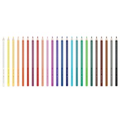 Карандаши цветные Faber-Castell "Grip", 24цв., трехгран., заточен., метал. упак. Карандаши цветные Faber-Castell "Grip", 24цв., трехгран., заточен., метал. упак. - фото 2