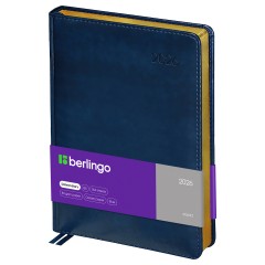 Ежедневник датированный 2026г., А4-(В5), 184л., кожзам, Berlingo "xGold", зол. срез, синий