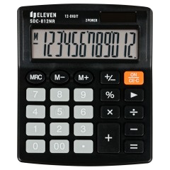 Калькулятор настольный Eleven SDC-812NR, 12 разрядов, двойное питание, 127*105*21мм, черный Калькулятор настольный Eleven SDC-812NR, 12 разрядов, двойное питание, 127*105*21мм, черный - фото 2
