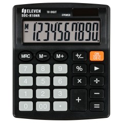 Калькулятор настольный Eleven SDC-810NR, 10 разрядов, двойное питание, 127*105*21мм, черный Калькулятор настольный Eleven SDC-810NR, 10 разрядов, двойное питание, 127*105*21мм, черный - фото 2