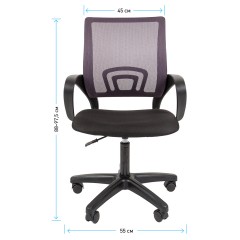 Кресло оператора Helmi HL-M96 R "Airy", спинка сетка серая/сиденье ткань черная, пиастра Кресло оператора Helmi HL-M96 R "Airy", спинка сетка серая/сиденье ткань черная, пиастра - фото 4