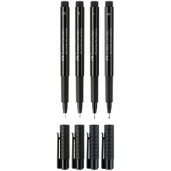 Набор капиллярных ручек Faber-Castell "Pitt Artist Pen" черные, 4шт., 0,1/0,3/0,5/0,7мм, пласт. уп., европодвес Набор капиллярных ручек Faber-Castell "Pitt Artist Pen" черные, 4шт., 0,1/0,3/0,5/0,7мм, пласт. уп., европодвес - фото 2