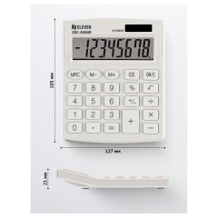 Калькулятор настольный Eleven SDC-805NR-WH, 8 разр., двойное питание, 127*105*21мм, белый Калькулятор настольный Eleven SDC-805NR-WH, 8 разр., двойное питание, 127*105*21мм, белый - фото 4
