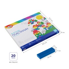 Пластилин классический ГАММА "Классический", 36 цветов, 720 г, со стеком, картонная упаковка, 281037 - фото 3