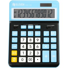 Калькулятор настольный Eleven CDC-120-BK/CY, 12 разрядов, двойное питание, 155*206*38мм, черный/синий Калькулятор настольный Eleven CDC-120-BK/CY, 12 разрядов, двойное питание, 155*206*38мм, черный/синий - фото 2