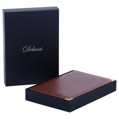 Ежедневник датированный 2026г., А4-(В5), 184л., Delucci, Фактурная кожа, зол. срез, коричневый - фото 2