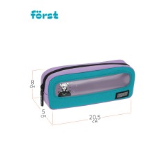 Пенал мягкий с прозрачным окошком, 1 отделение, 205*80*50 F?rst "Cool girl", текстиль с ПВХ - фото 3