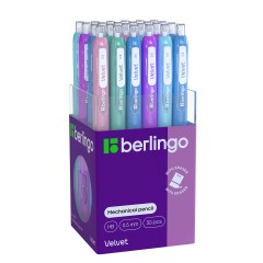 Карандаш механический Berlingo "Velvet" 0,5мм, с ластиком, ассорти - фото 4