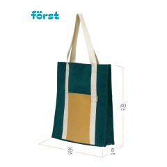 Сумка-шоппер F?rst "Grass" 40*35*8см, 1 отделение, 1 карман, вельветовая на кнопке Сумка-шоппер F?rst "Grass" 40*35*8см, 1 отделение, 1 карман, вельветовая на кнопке - фото 3