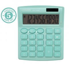 Калькулятор настольный Citizen SDC-810NR-GN, 10 разрядов, двойное питание, 102*124*25мм, бирюзовый - фото 2