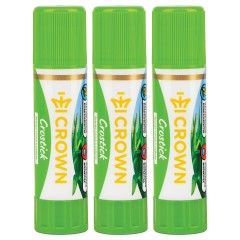 Клей-карандаш Crown "Expert", 08г, 3 шт., пакет с европодвесом (осн 364826)
