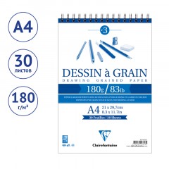 Скетчбук 30л., А4 Clairefontaine на гребне, мелкозернистая, 180г/м2 - фото 2