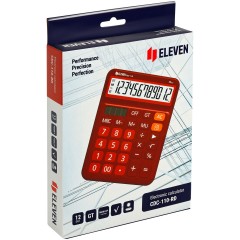 Калькулятор настольный Eleven CDC-110-RD, 12 разрядов, двойное питание, 125*160*28мм, красный Калькулятор настольный Eleven CDC-110-RD, 12 разрядов, двойное питание, 125*160*28мм, красный - фото 6