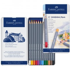 Карандаши акварельные художественные Faber-Castell "Goldfaber Aqua", 12цв., метал. коробка Карандаши акварельные художественные Faber-Castell "Goldfaber Aqua", 12цв., метал. коробка - фото 3