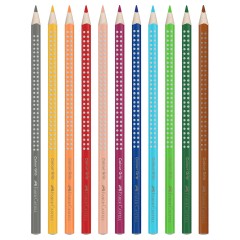 Карандаши цветные Faber-Castell "Grip", 12цв., трехгран., заточен., метал. кор. Карандаши цветные Faber-Castell "Grip", 12цв., трехгран., заточен., метал. кор. - фото 2