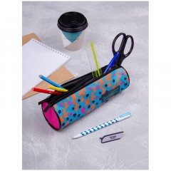 Пенал-тубус 2 отделения, 210*70 Berlingo "Blue pattern", полиэстер - фото 5