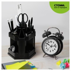 Подставка-органайзер "Maxi Desk", вращающаяся, 120х140х175 мм, 10 отделений, черная, ОР200 - фото 10