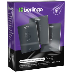 Комплект (12 шт.) предметных тетрадей 48л. Berlingo "DoubleBlack" , 80г/м2, софт-тач