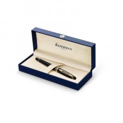 Ручка перьевая Waterman "Expert Black Lacquer GT" синяя, 0,8мм, подарочная упаковка Ручка перьевая Waterman "Expert Black Lacquer GT" синяя, 0,8мм, подарочная упаковка - фото 2
