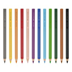 Карандаши цветные Faber-Castell "Jumbo Grip", 12цв., трехгран., утолщен., заточен., картон, европодв Карандаши цветные Faber-Castell "Jumbo Grip", 12цв., трехгран., утолщен., заточен., картон, европодв - фото 2