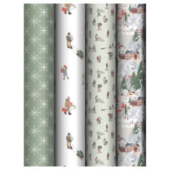 Упаковочная бумага глянц. 70*100см, MESHU "Winter time", 80г/м2, ассорти 5 дизайнов