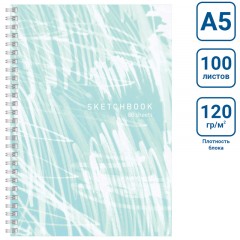 Скетчбук 80л., А5 BG "Штрихи", на гребне, матовая ламинация, 120г/м2 - фото 2