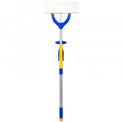 Швабра-бабочка складыв. OfficeClean Professional мет. телеск. ручка, насадка микрофибра/спонж, 26см - фото 2