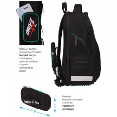Ранец Berlingo Nova "Racer" 37*28*18см, 2 отделения, 2 кармана, анатомическая спинка Ранец Berlingo Nova "Racer" 37*28*18см, 2 отделения, 2 кармана, анатомическая спинка - фото 3