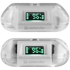 Наушники с микрофоном беспроводные Defender Twins 916, Bluetooth, разъем Type-C, белый - фото 3