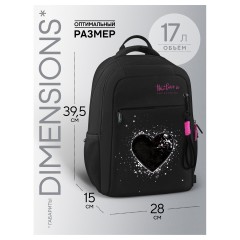 Рюкзак Berlingo ErgoStyle "Dark Glam" 39,5*28*15см, 2 отделения, 3 кармана, эргономичная спинка - фото 2