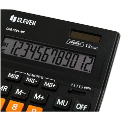 Калькулятор настольный Eleven Business Line CDB1201-BK/OR, 12 разрядов, двойное питание, 155*205*35мм, черный/оранжевый Калькулятор настольный Eleven Business Line CDB1201-BK/OR, 12 разрядов, двойное питание, 155*205*35мм, черный/оранжевый - фото 4
