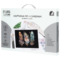 Картина по номерам на черном холсте ТРИ СОВЫ "Легкость пера", 30*40, c акриловыми красками и кистями Картина по номерам на черном холсте ТРИ СОВЫ "Легкость пера", 30*40, c акриловыми красками и кистями - фото 2
