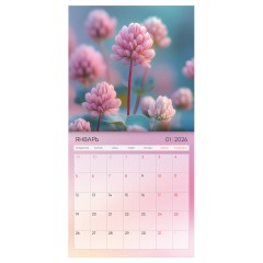 Календарь настенный перекидной на скрепке, 230*230 мм 12л. BG "Цветы", 2026г. - фото 2