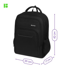 Рюкзак Berlingo City "Strict black" 42*29*17см, 2 отделения, 3 кармана, отделение для ноутбука, эргономическая спинка Рюкзак Berlingo City "Strict black" 42*29*17см, 2 отделения, 3 кармана, отделение для ноутбука, эргономическая спинка - фото 3