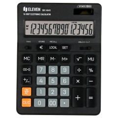 Калькулятор настольный Eleven SDC-664S, 16 разрядов, двойное питание, 155*205*36мм, черный Калькулятор настольный Eleven SDC-664S, 16 разрядов, двойное питание, 155*205*36мм, черный - фото 2