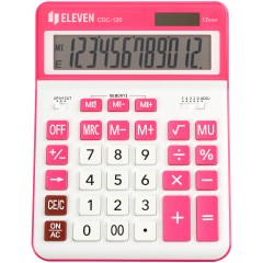 Калькулятор настольный Eleven CDC-120-WH/RD, 12 разрядов, двойное питание, 155*206*38мм, белый/красный - фото 2