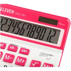 Калькулятор настольный Eleven CDC-120-WH/RD, 12 разрядов, двойное питание, 155*206*38мм, белый/красный - фото 4