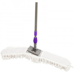 Швабра-рамка OfficeClean Professional, телеск. ручка из нерж. стали 125см, насадка МОП хлопок 80см - фото 4