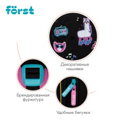 Ранец F?rst F-Top облегченный "Disco Lama" 36*28*15см, 2 отделения, 2 кармана, анатомическая спинка - фото 7