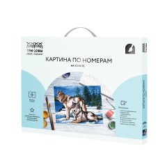 Картина по номерам на холсте ТРИ СОВЫ "Волчья семья", 40*50, с акриловыми красками и кистями - фото 2