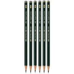 Набор карандашей ч/г Faber-Castell "Castell 9000", 6шт., HB-8B, заточен., метал. кор. Набор карандашей ч/г Faber-Castell "Castell 9000", 6шт., HB-8B, заточен., метал. кор. - фото 2