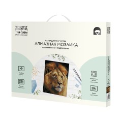 Алмазная мозаика ТРИ СОВЫ "Царь зверей", 40*50см, холст на деревянном подрамнике, картонная коробка с пластиковой ручкой Алмазная мозаика ТРИ СОВЫ "Царь зверей", 40*50см, холст на деревянном подрамнике, картонная коробка с пластиковой ручкой - фото 2