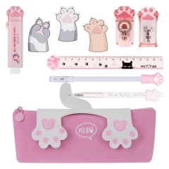Набор канцелярских принадлежностей подарочный MESHU "Cute Paws", 8 предметов