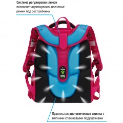 Ранец Berlingo Expert Max "Little bunny" 37*28*16см, 2 отделения, анатомическая спинка, дождевик в комплекте - фото 4